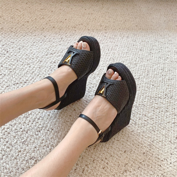 lv louis vuitton mare wedge sandal